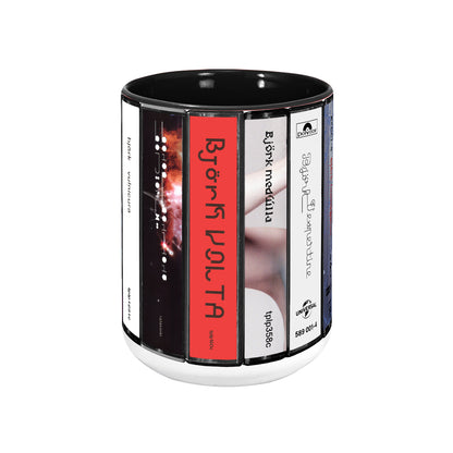 Björk Albums Cassette Collection Retro Accent Mug