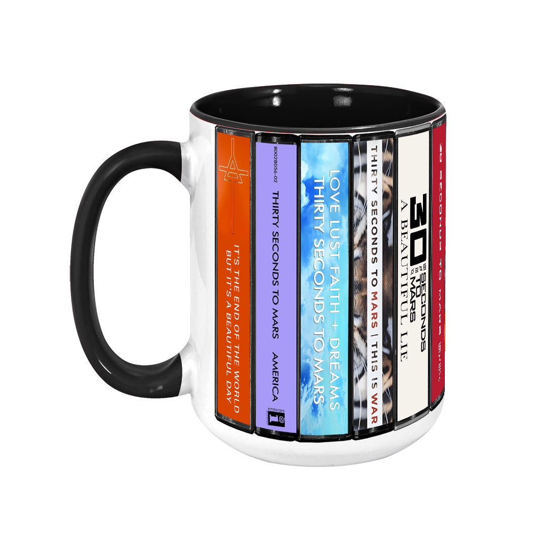 30 Seconds to Mars Albums Cassette Collection Retro Accent Mug