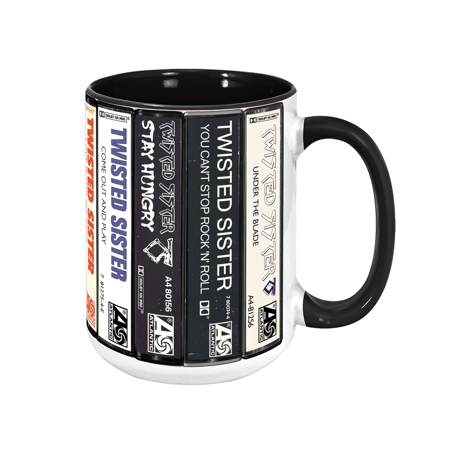 Twisted Sister Albums Cassette Collection Retro Accent Edge-to-Edge Printed Mug