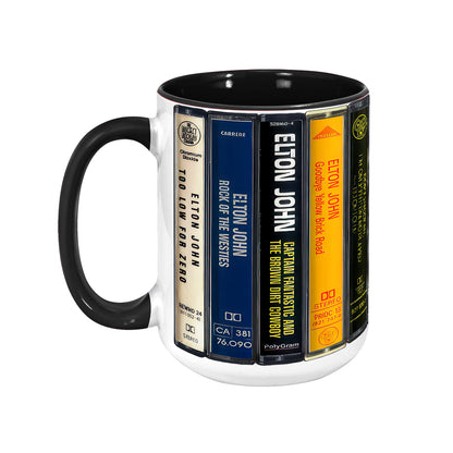 Elton John Albums Cassette Collection Retro Accent Mug