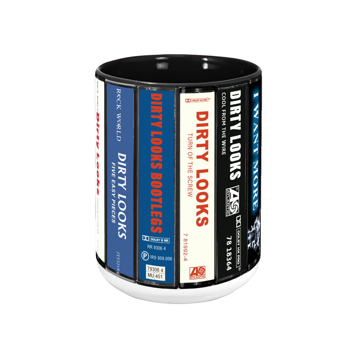 Dirty Looks Albums Cassette Collection Retro Accent Mug