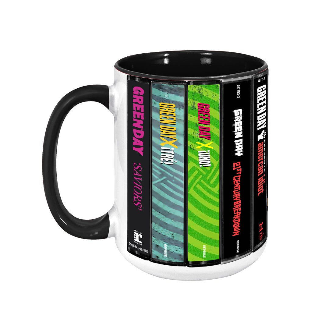 Green Day Albums Cassette Collection Retro Accent Mug