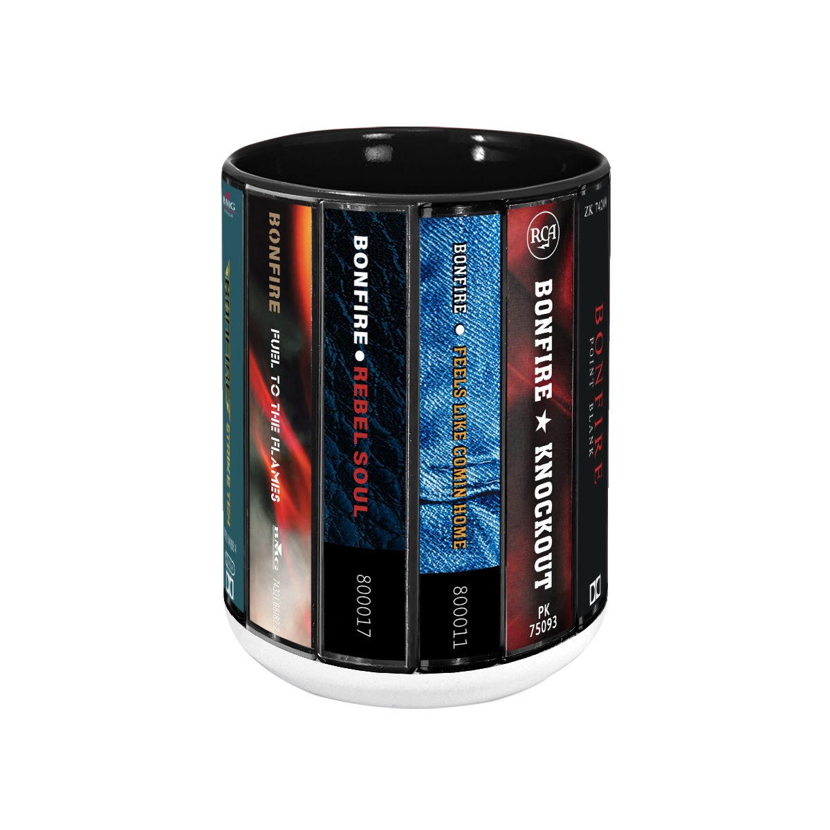 Bonfire Albums Cassette Collection Retro Accent Mug