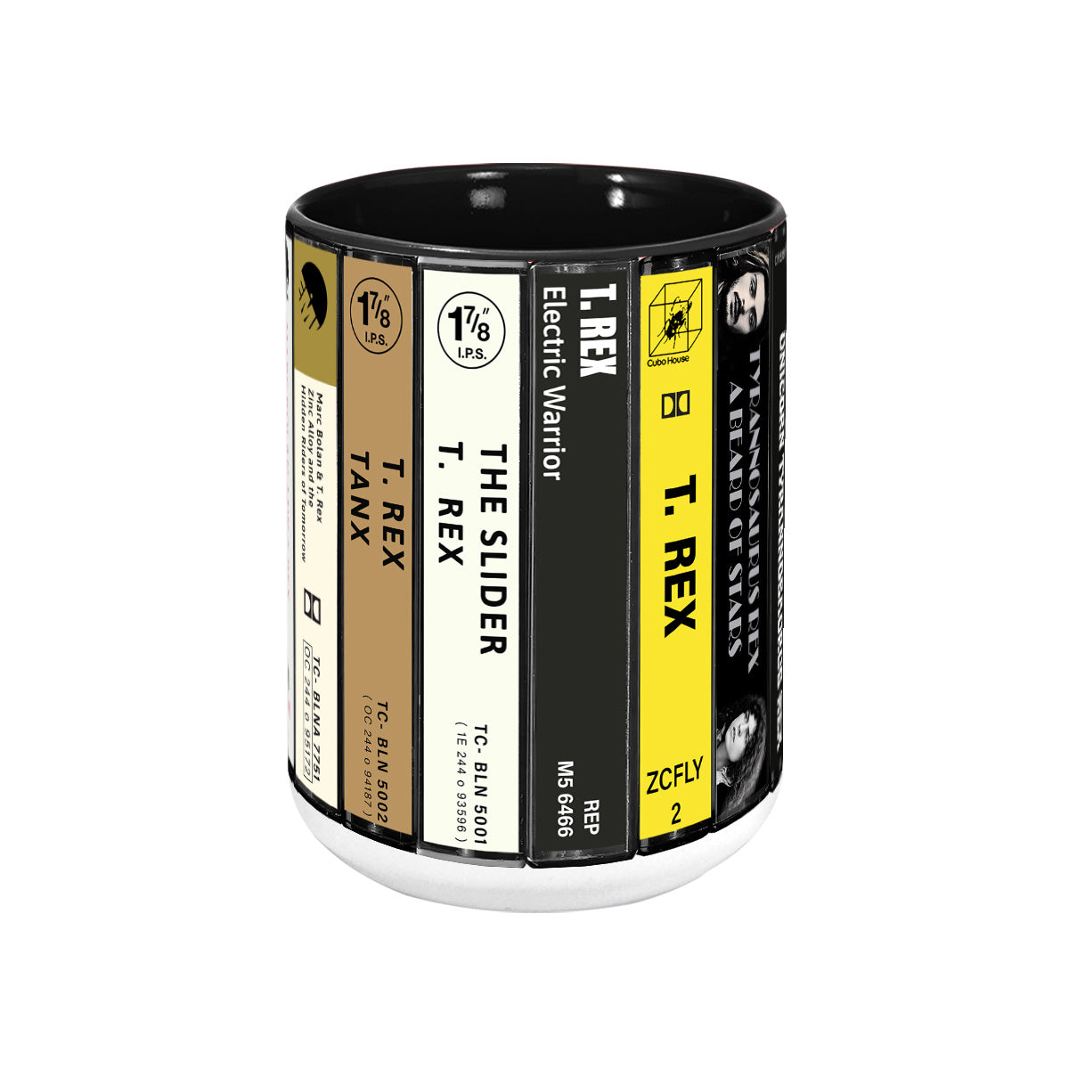 T. Rex Albums Cassette Collection Retro Accent Mug