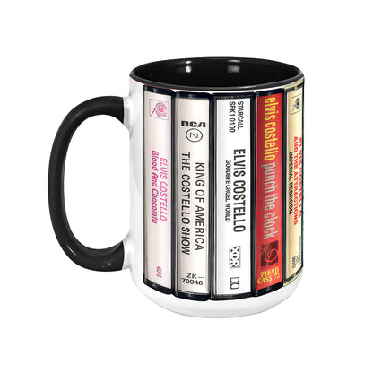 Elvis Costello Albums Cassette Retro Collection Accent Mug
