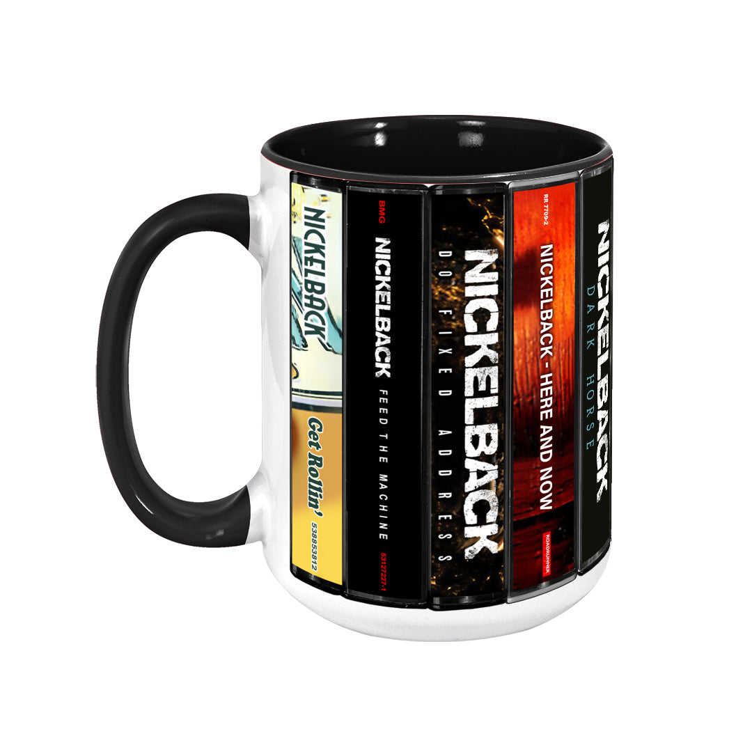 Nickleback Albums Cassette Collection Retro Accent Mug