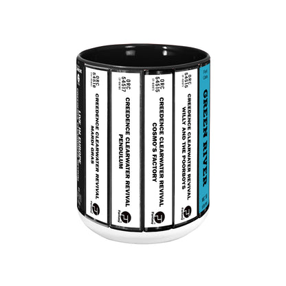 Creedence Clearwater Revival Albums Cassette Collection Retro Accent Edge-to-Edge Printed Mug