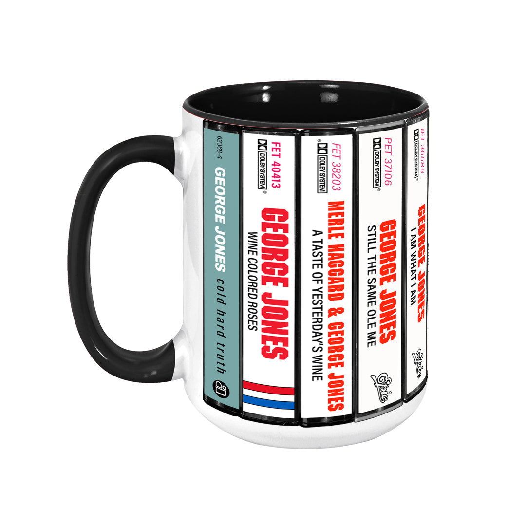 George Jones Albums Cassette Retro Collection Accent Mug