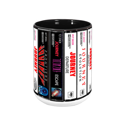 Journey Albums Cassette Collection Retro Accent Edge-to-Edge Printed Mug