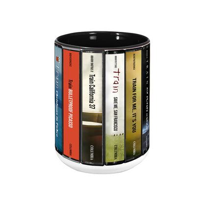 Train Albums Cassette Collection Retro Accent Mug