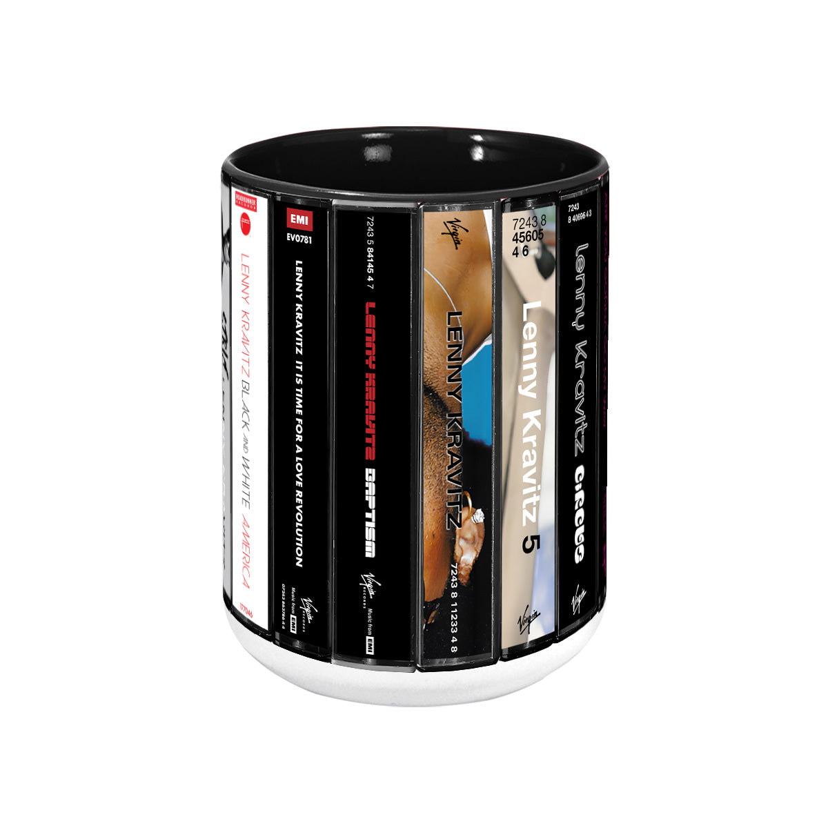 Lenny Kravitz Albums Cassette Collection Retro Accent Mug