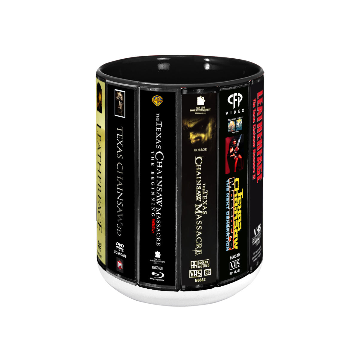 The Texas Chainsaw Massacre VHS Movies Collection Retro Accent Mug