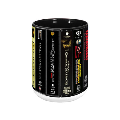 The Texas Chainsaw Massacre VHS Movies Collection Retro Accent Mug
