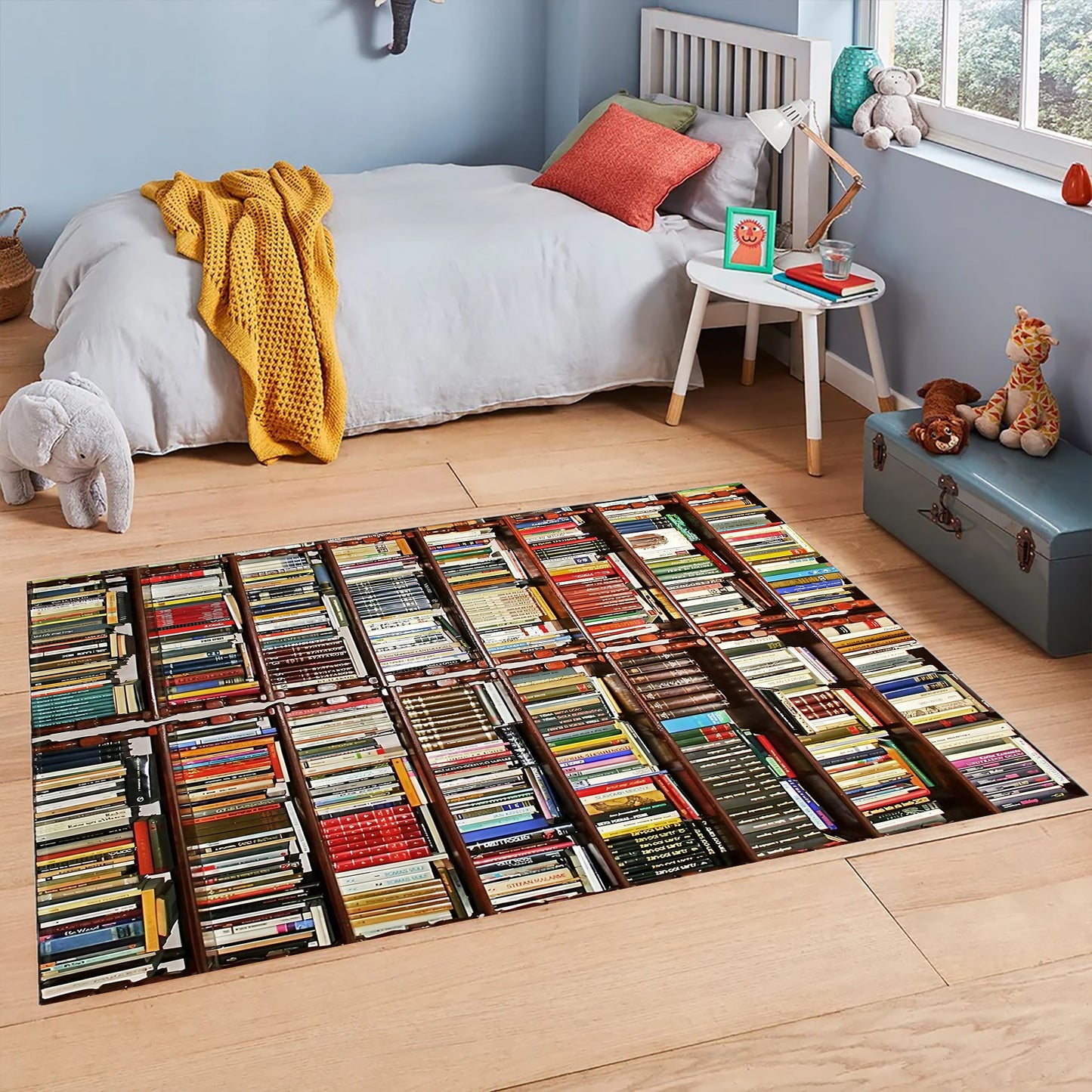 Books Shelf, Library Room Rug for Bookaholics