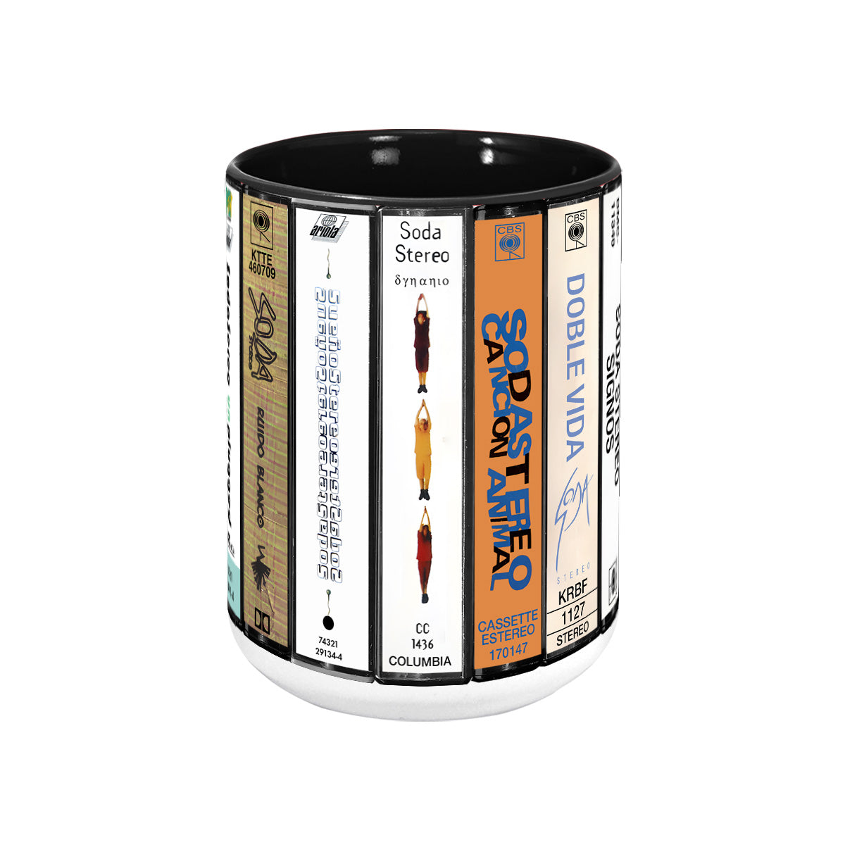Soda Stereo Albums Cassette Collection Retro Accent Mug