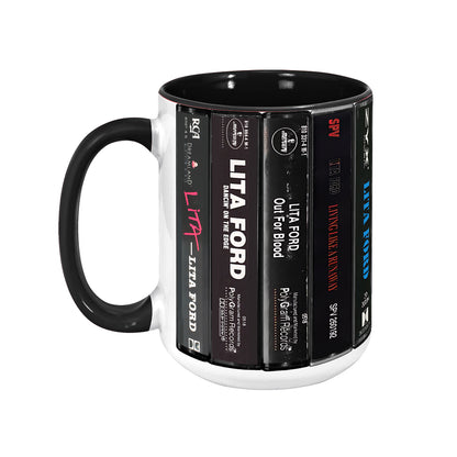 Lita Ford Albums Cassette CollectionRetro Accent Mug