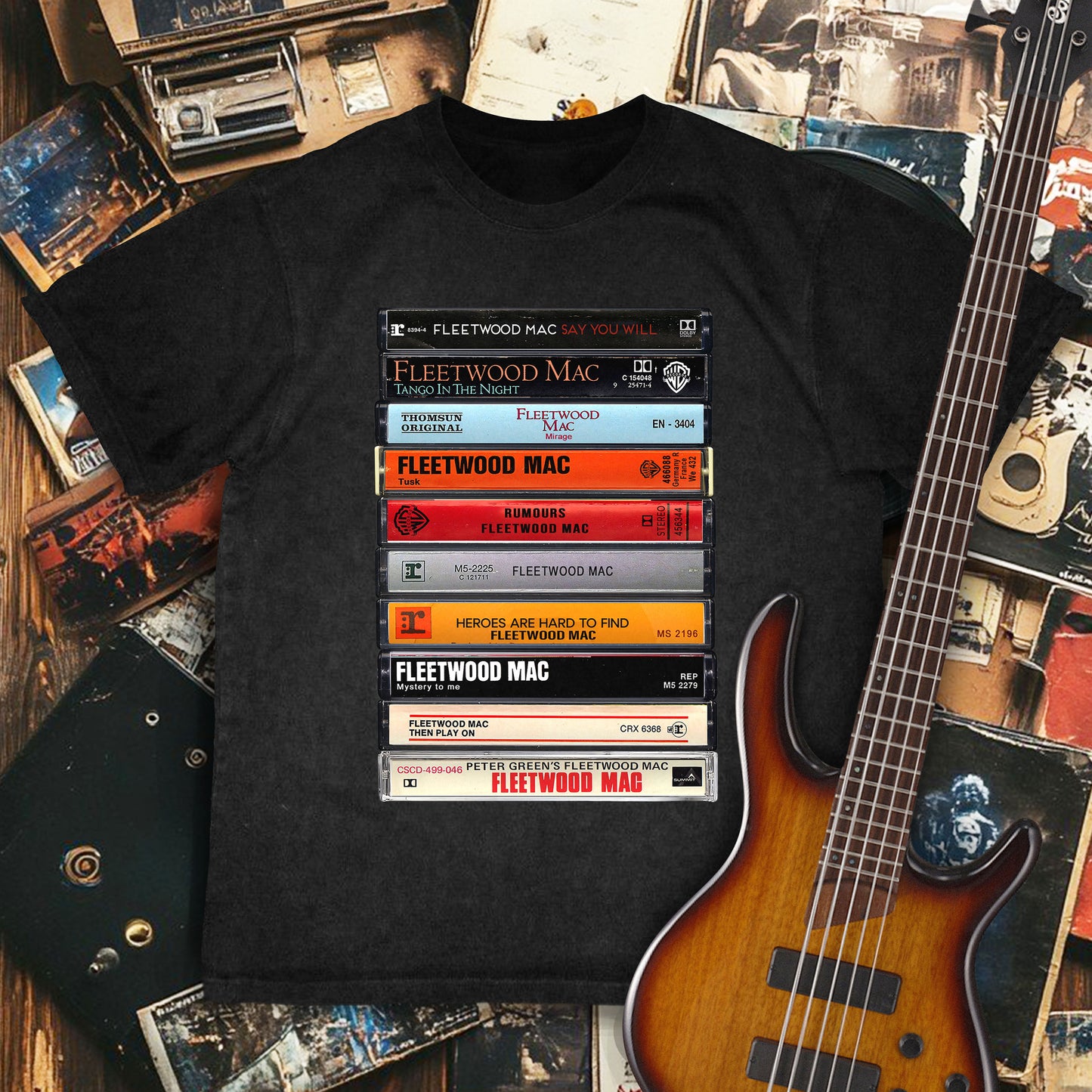 Fleetwood Mac Albums Cassette Retro Collection Premium Unisex T-Shirt