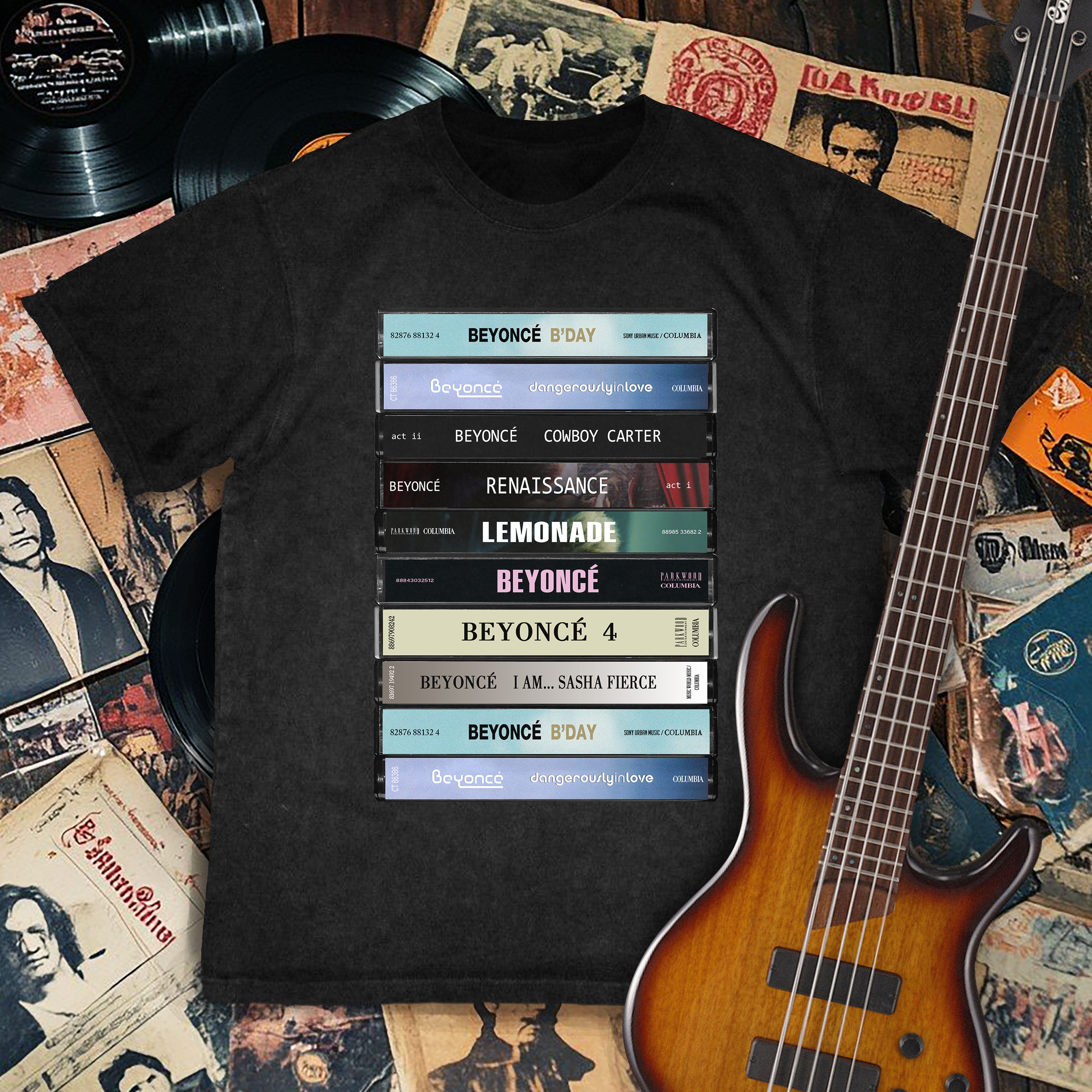 Beyoncé Albums Cassette Retro Collection Premium Unisex T-Shirt ...