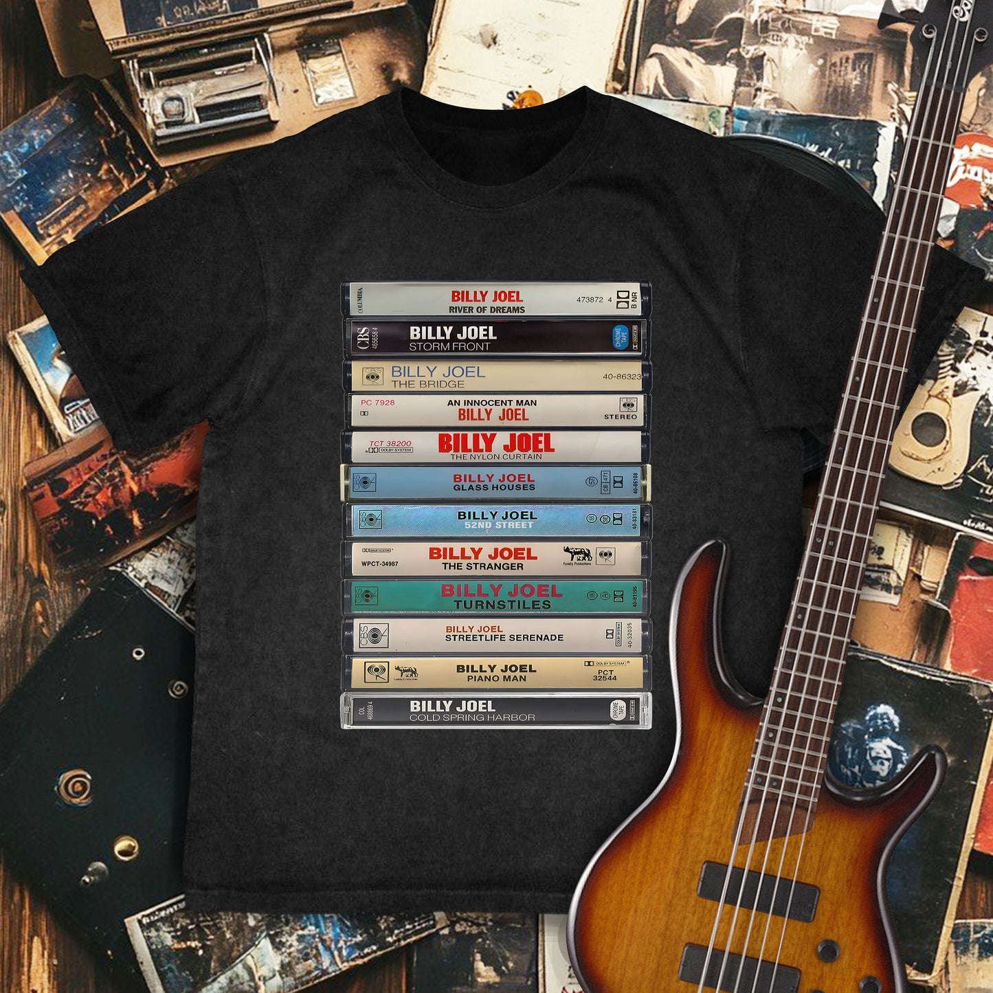 Billy Joel Albums Cassette Retro Collection Premium Unisex T-Shirt