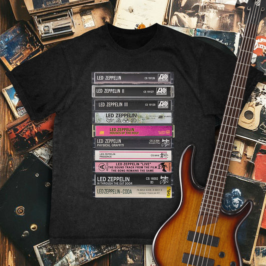 Led Zeppelin Albums Cassette Retro Collection Premium Unisex T-Shirt