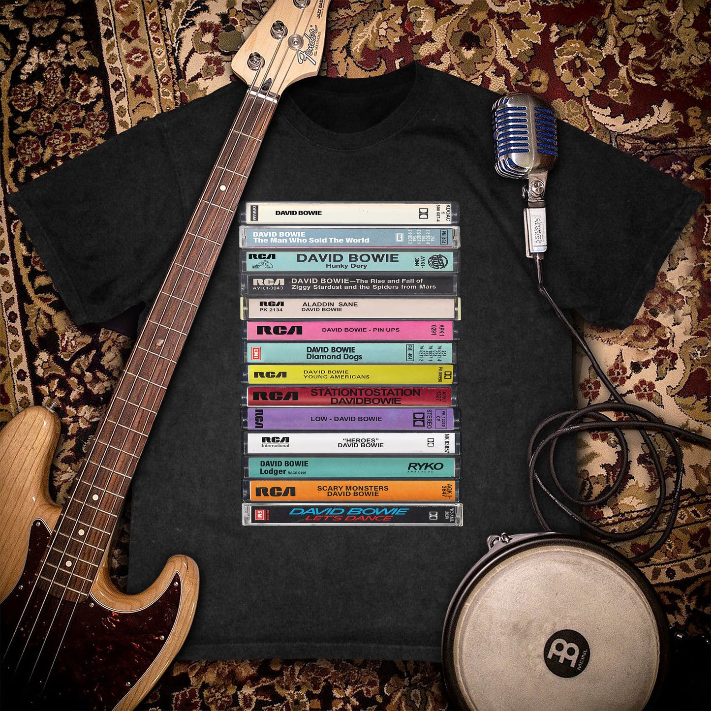 David Bowie Albums Cassette Retro Collection Premium Unisex T-Shirt