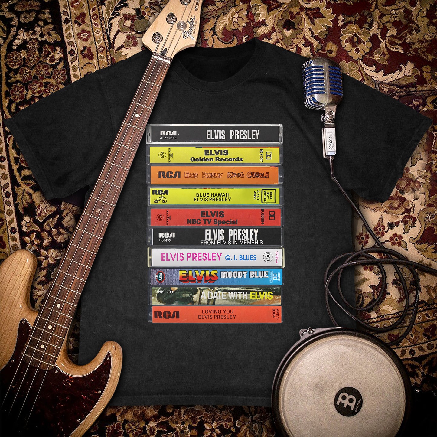 Elvis Presley Albums Cassette Retro Collection Premium Unisex T-Shirt