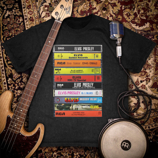 Elvis Presley Albums Cassette Retro Collection Premium Unisex T-Shirt