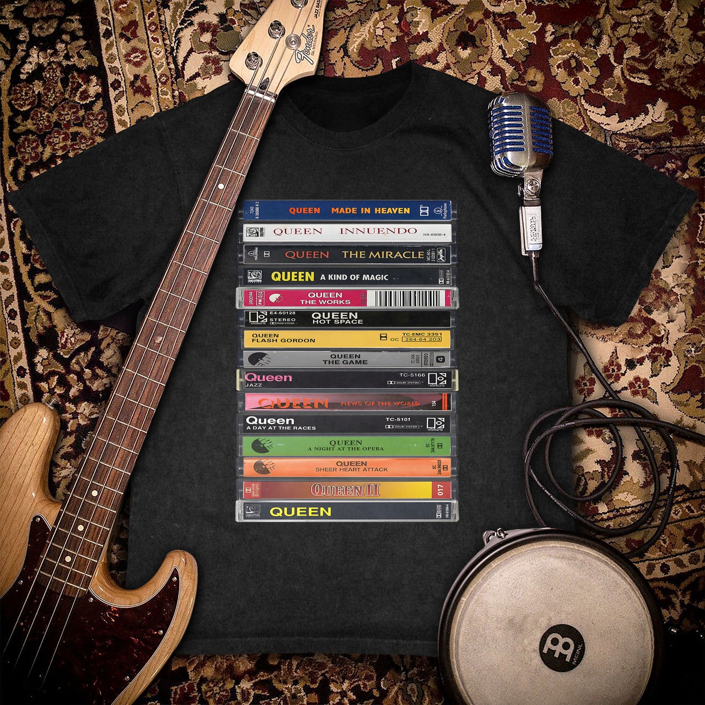 Queen Albums Cassette Retro Collection Premium Unisex T-Shirt