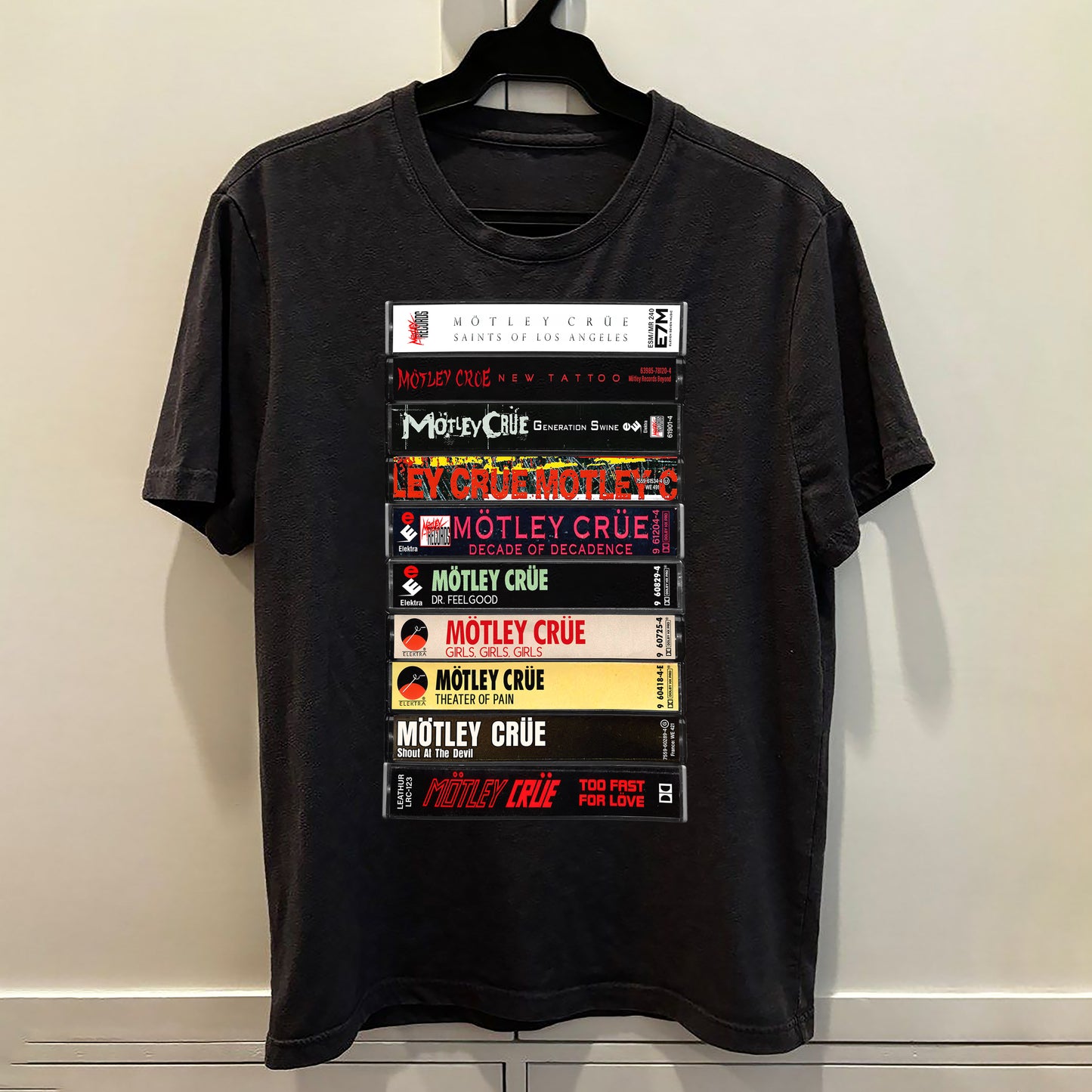 Mötley Crüe Albums Cassette Retro Collection Premium Unisex T-Shirt
