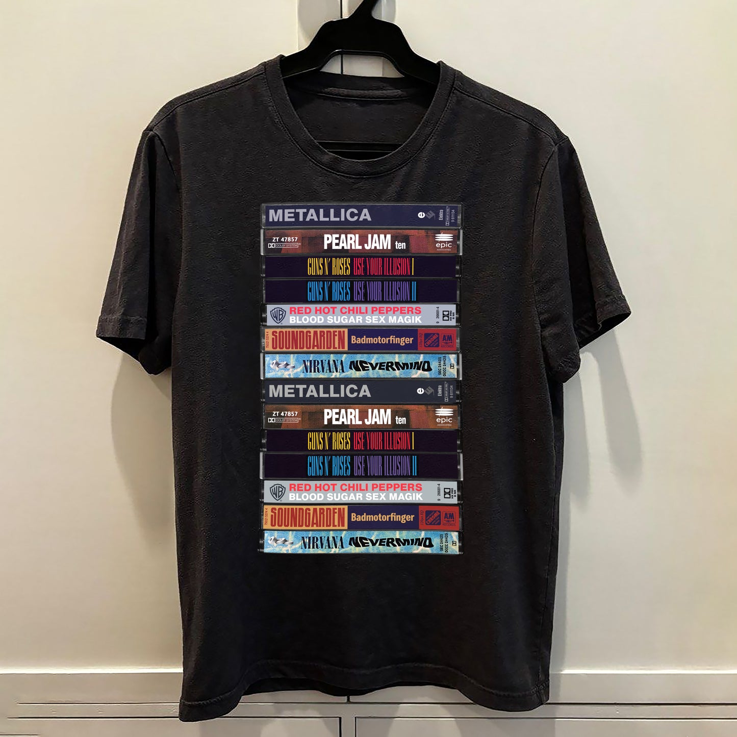 Iconic 90s Rock Albums Cassette Retro Collection Premium Unisex T-Shirt