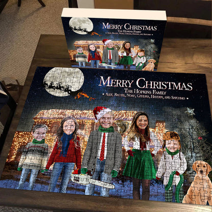 Personalized Photo Family Funny Christmas Vacation National Lampoon Puzzle