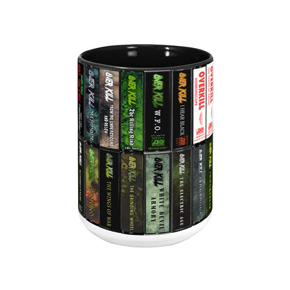 Overkill Albums Cassette Collection Retro Accent Edge-to-Edge Printed Mug