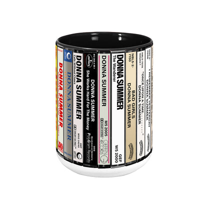 Donna Summer Albums Cassette Collection Retro Accent Edge-to-Edge Printed Mug