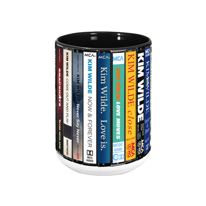 Kim Wilde Albums Cassette Collection Retro Accent Edge-to-Edge Printed Mug
