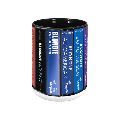 Blondie Albums Cassette Collection Retro Accent Edge-to-Edge Printed Mug