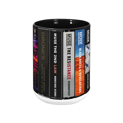 Muse Albums Cassette Collection Retro Accent Edge-to-Edge Printed Mug