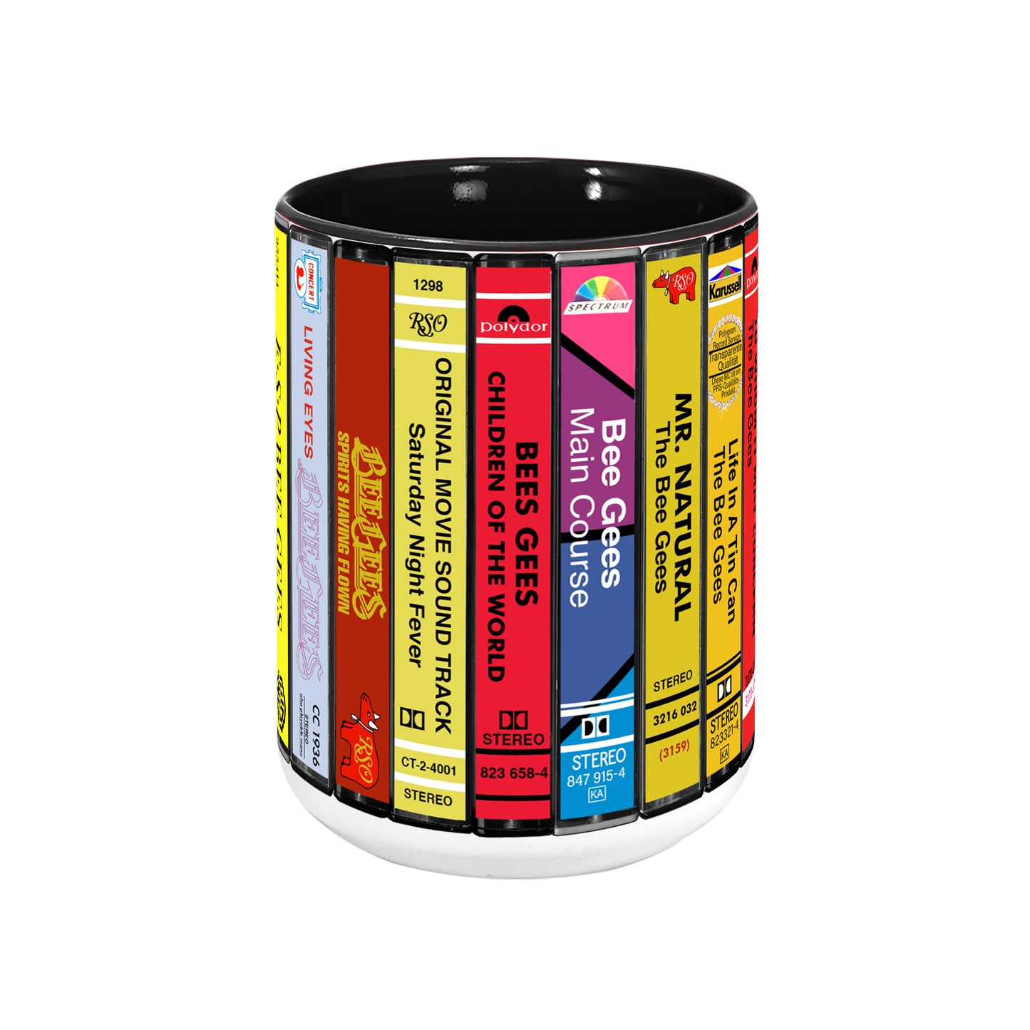 Bee Gees Albums Cassette Collection Accent Mug - New Version