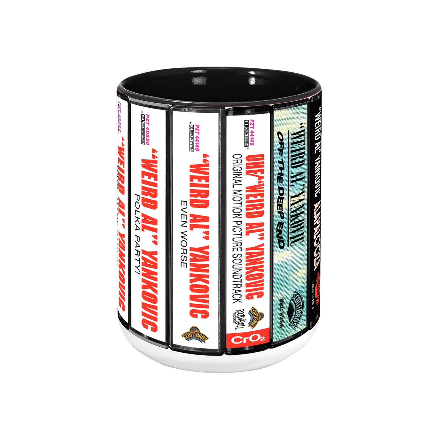 Weird AI Albums Cassette Collection Retro Accent Edge-to-Edge Printed Mug
