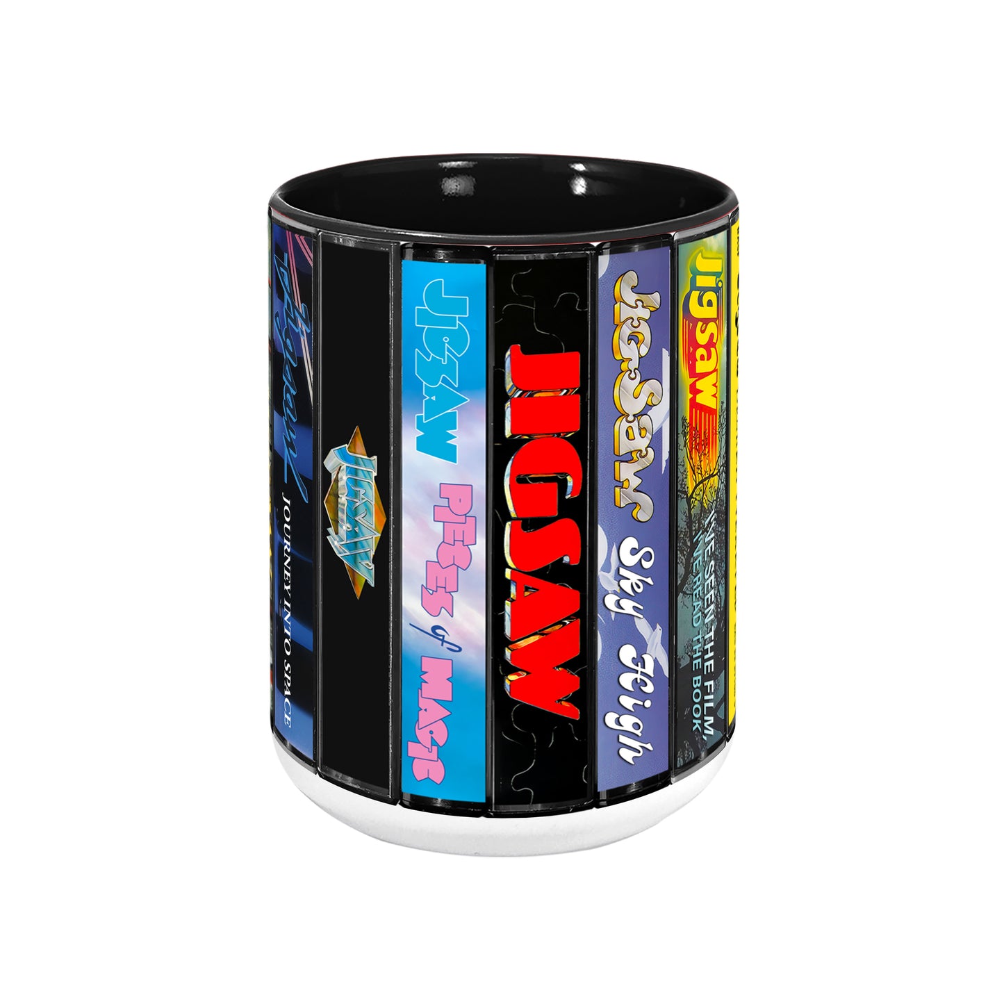 Jigsaw Albums Cassette Collection Retro Accent Edge-to-Edge Printed Mug