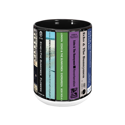 Echo & The Bunnymen Albums Cassette Collection Retro Accent Edge-to-Edge Printed Mug