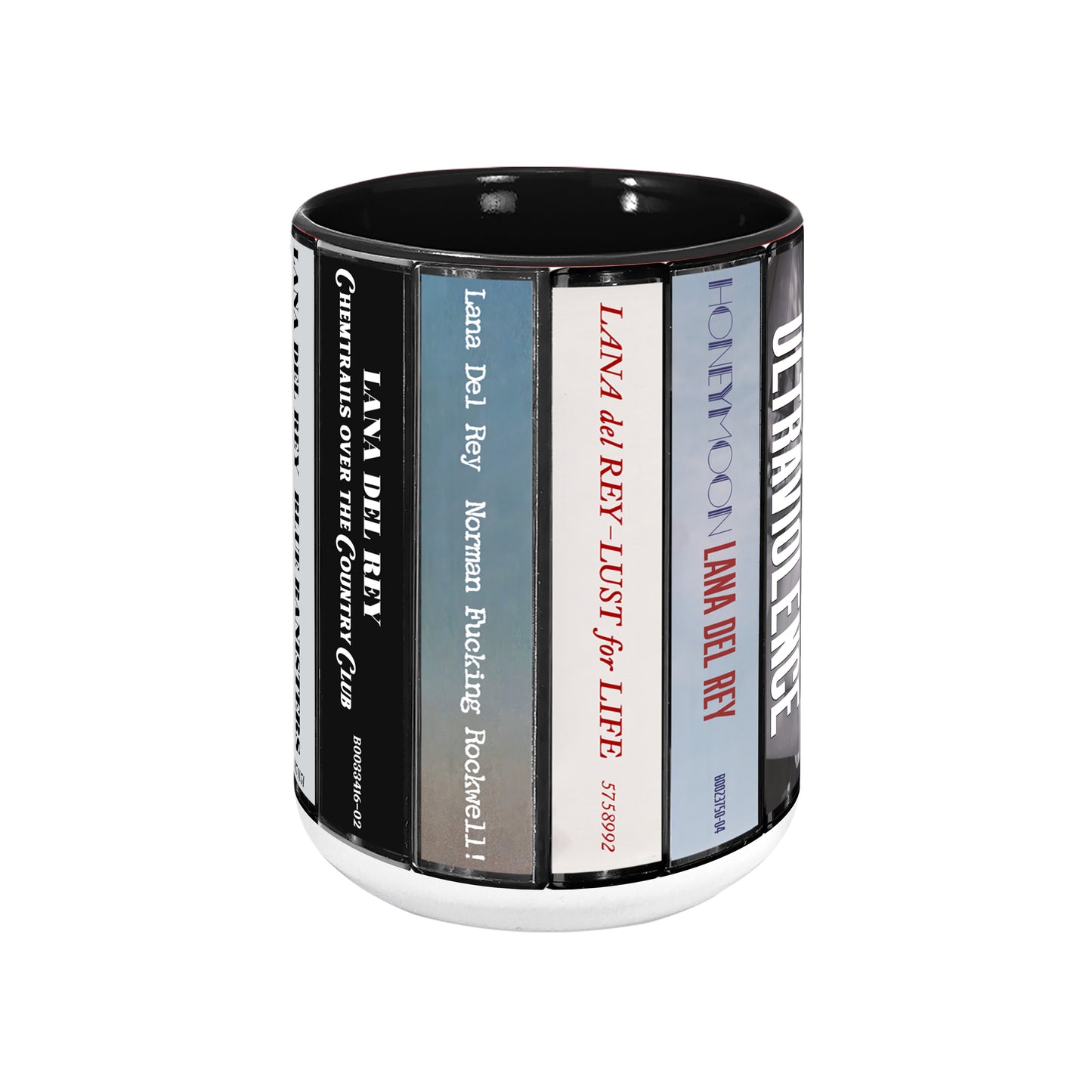 Lana Del Rey Albums Cassette Collection Retro Accent Edge-to-Edge Printed Mug