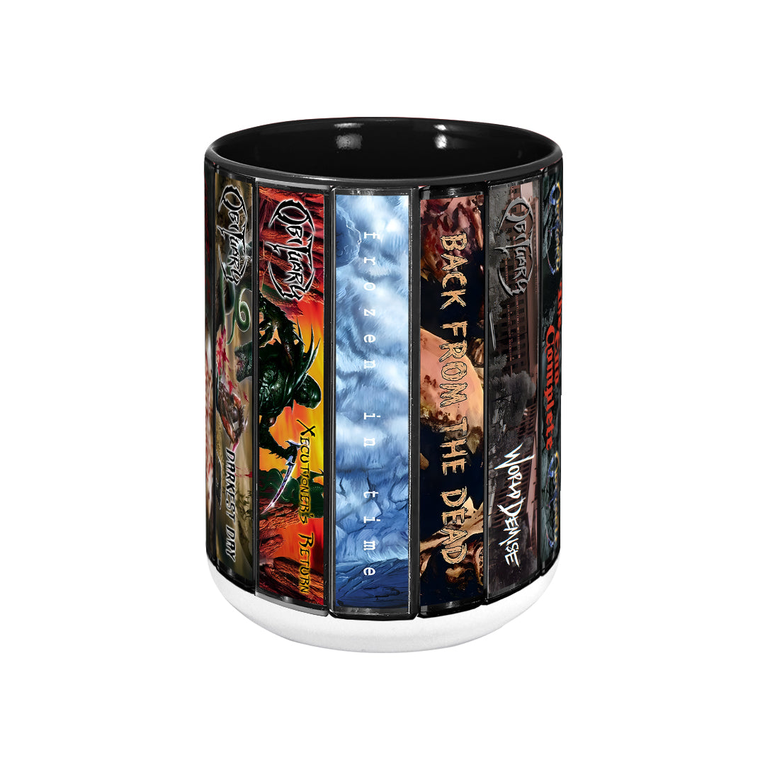 Obituary Albums Cassette Collection Retro Accent Mug