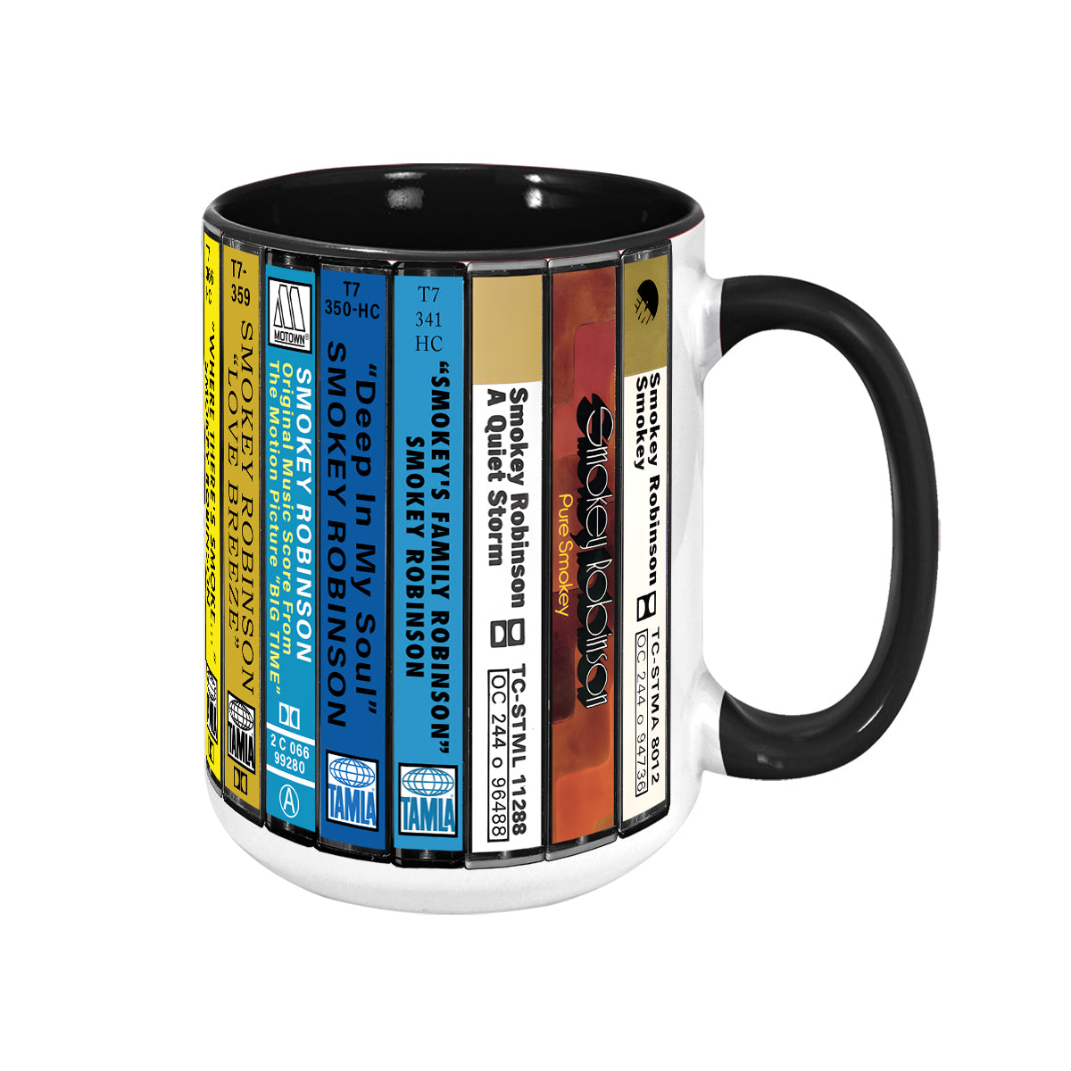 Smokey Robinson Albums Cassette Collection Retro Accent Mug