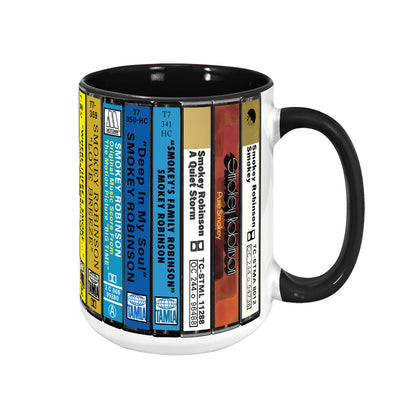 Smokey Robinson Albums Cassette Collection Retro Accent Mug