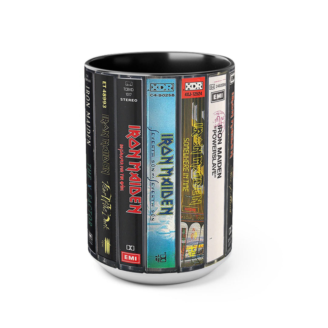 Iron Maiden Albums Cassette Collection Retro Accent Mug