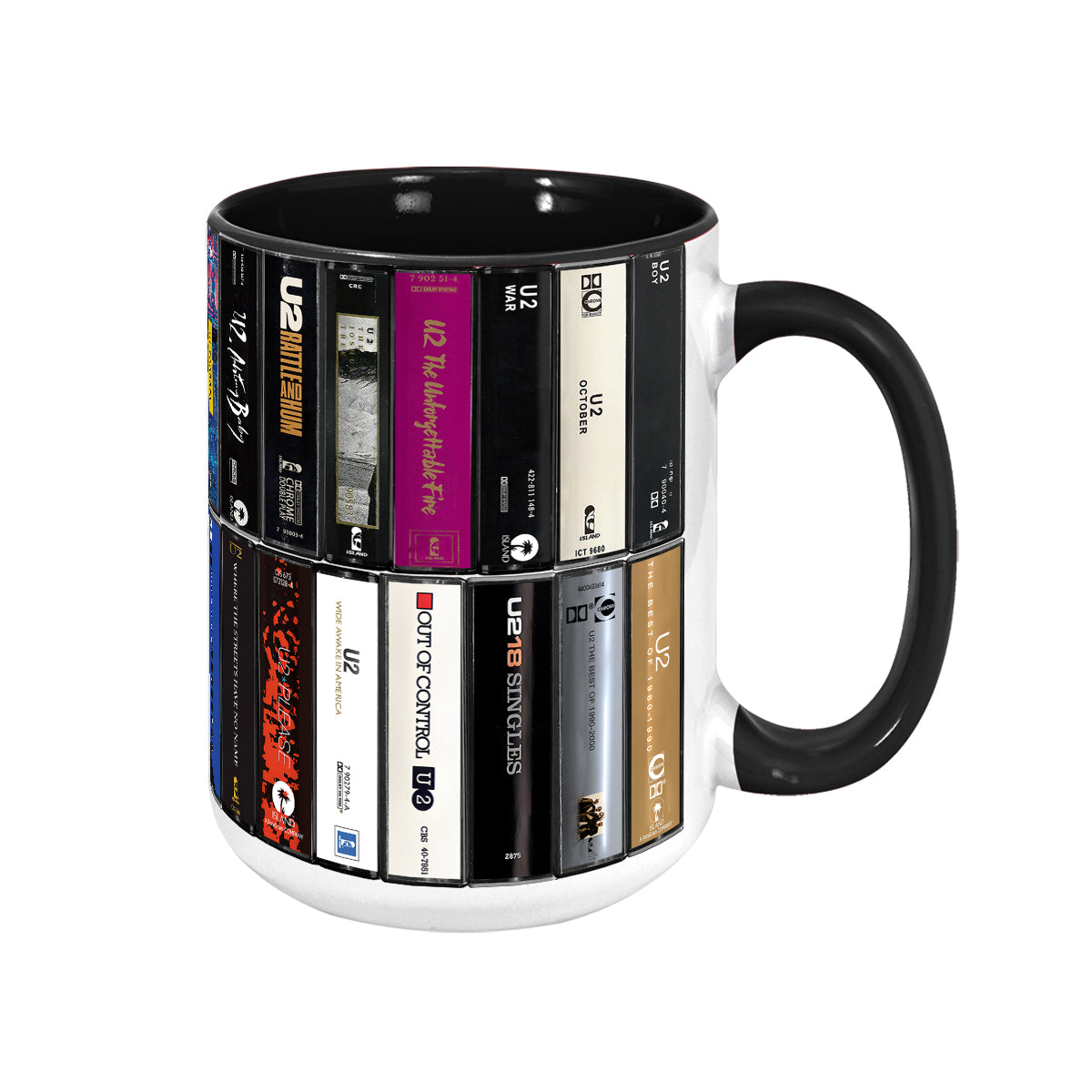 U2 Albums Cassette Retro Collection Accent Mug - Extended Version