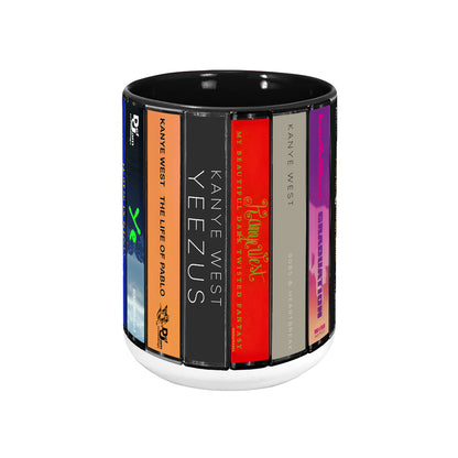 Kanye Wests Albums Cassette Collection Retro Accent Mug