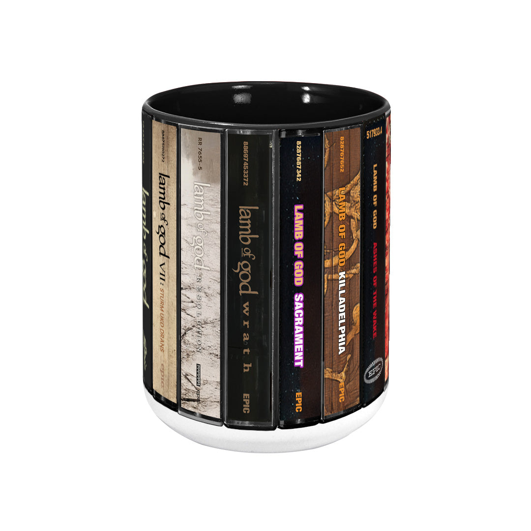Lamb of God Albums Cassette Collection Retro Accent Edge-to-Edge Printed Mug