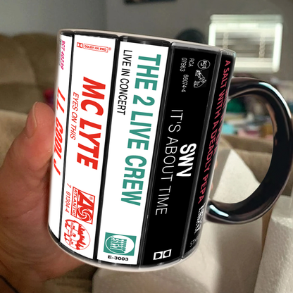 Hip Hop Tapes Cassette Collection Retro Accent Edge-to-Edge Printed Mug