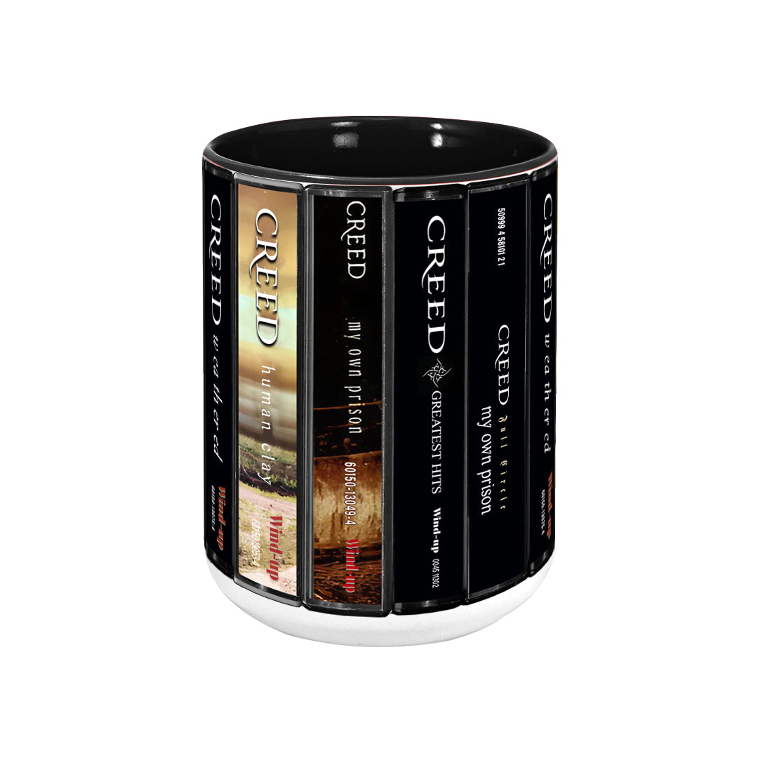 Creed Albums Cassette Collection Retro Accent Mug